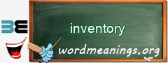 WordMeaning blackboard for inventory